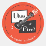Ukes du feu ! Los Angeles Autocollants Ronds