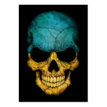 Ukrainian Flag Skull on Black Business Card