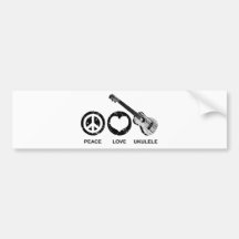 Ukulélé d'amour de paix autocollant pour voiture