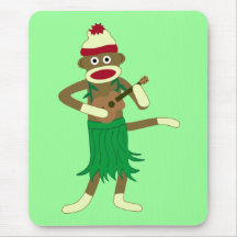 Ukulélé de singe de chaussette tapis de souris