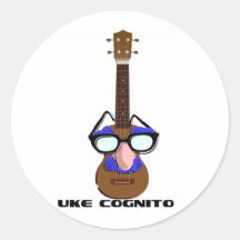 Ukulélé incognito autocollant rond