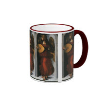 Un ange en rouge avec un luth par Leonardo da Vinc Tasses À Café