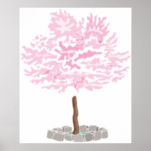 Un arbre simple de fleurs de cerisier posters