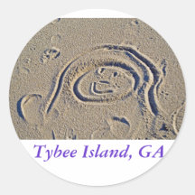 Un beau jour à la plage, île de Tybee, GA Autocollants