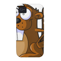 Un caractère mignon de castor de bande dessinée te coque vibe iPhone 4