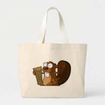 Un caractère mignon de castor de bande dessinée te sac