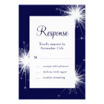Un cierge magique épousant RSVP (bleu) Cartons D'invitation
