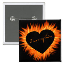Un coeur brûlant du feu de chose badge