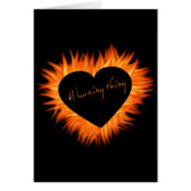 Un coeur brûlant du feu de chose carte de vœux