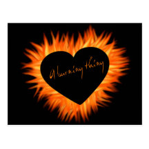 Un coeur brûlant du feu de chose carte postale