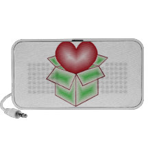 Un coeur dans une boîte-cadeau - vert haut-parleur portable