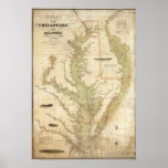 Un diagramme du chesapeake et des baies de Delawar Posters