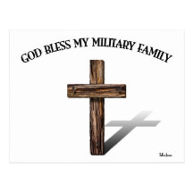 Un DIEU BÉNISSENT MA FAMILLE MILITAIRE avec la cro Cartes Postales