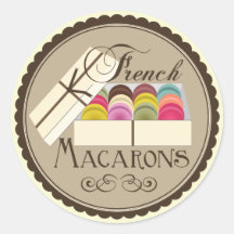 Un douzaine Français Macarons dans une boîte-cadea Autocollants