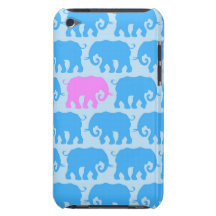 Un éléphant rose dans un troupeau de bleu coque iPod touch Case-Mate