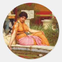 Un étang de lis - John William Godward Autocollants