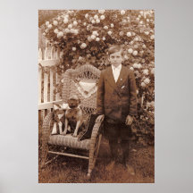 Un garçon et son chien affiche
