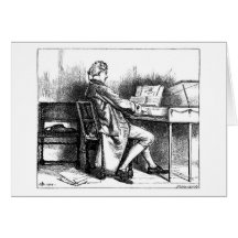 Un homme à l'épinette carte de vœux