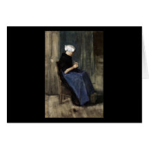 Un jeune tricot de femme de Scheveningen Carte De Vœux