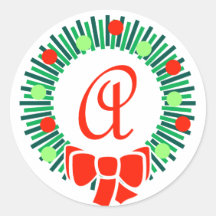 Un monogramme (rétro guirlande de Noël) Autocollants