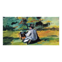 Un peintre au travail à côté de Paul Cézanne (la m Carte Avec Photo