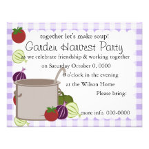 Un pot de soupe invitations personnalisées