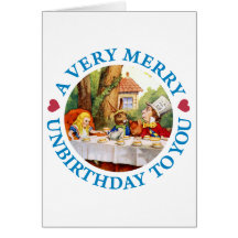 UN UNBIRTHDAY TRÈS JOYEUX À VOUS CARTE DE VŒUX