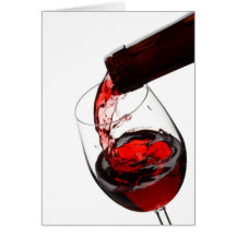 Un verre de vin rouge carte de vœux