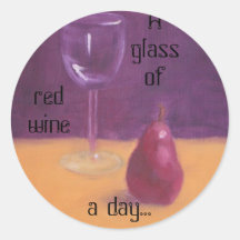 UN VERRE DE VIN ROUGE PAR JOUR… ADHÉSIFS RONDS