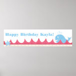 Une baleine d'une bannière d'anniversaire poster