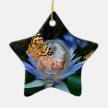 Une bulle mignonne de papillon de lis de bébé ornements de noël