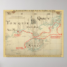 Une carte authentique de 1690 pirates (avec des em poster