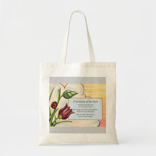 Une coccinelle sur la tige sacs