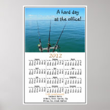 Une dure journée au calendrier de pêche de bureau posters