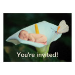 Une invitation de fleur de bébé et de nénuphar