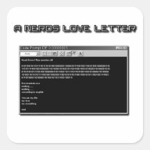 Une lettre d'amour nerd autocollant