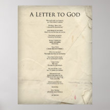 "Une lettre poème religieux à Dieu" Affiche-Grand