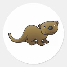 Une loutre amicale douce adhésif rond