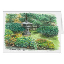 Une pagoda dans un jardin asiatique cartes