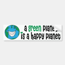 Une planète verte est une planète heureuse adhésif pour voiture