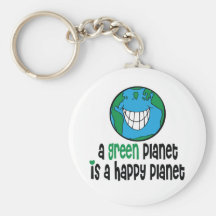 Une planète verte est une planète heureuse porte-clés