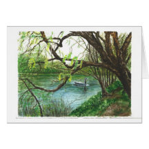 Une scène de rivière carte