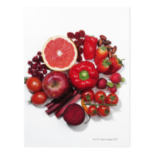 Une sélection des fruits et des légumes rouges carte postale