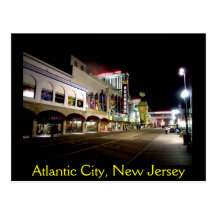 Une vue de nuit d'Atlantic City Carte Postale