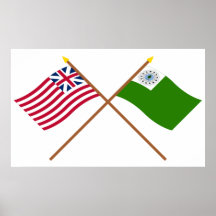 Union et drapeaux grands croisés de Newburyport Posters