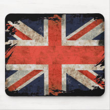 Union Jack déchiqueté âgé Tapis De Souris