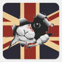 Union Jack drôle les Anglais Kitty Autocollant