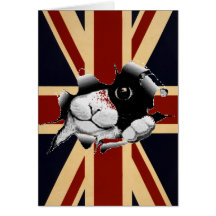 Union Jack drôle les Anglais Kitty Cartes De Vœux