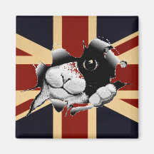 Union Jack drôle les Anglais Kitty Magnets Pour Réfrigérateur