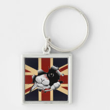 Union Jack drôle les Anglais Kitty Porte-clé